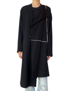 Yohji Yamamoto Black Asymmetrical Wool Coat  - JP 2 / L