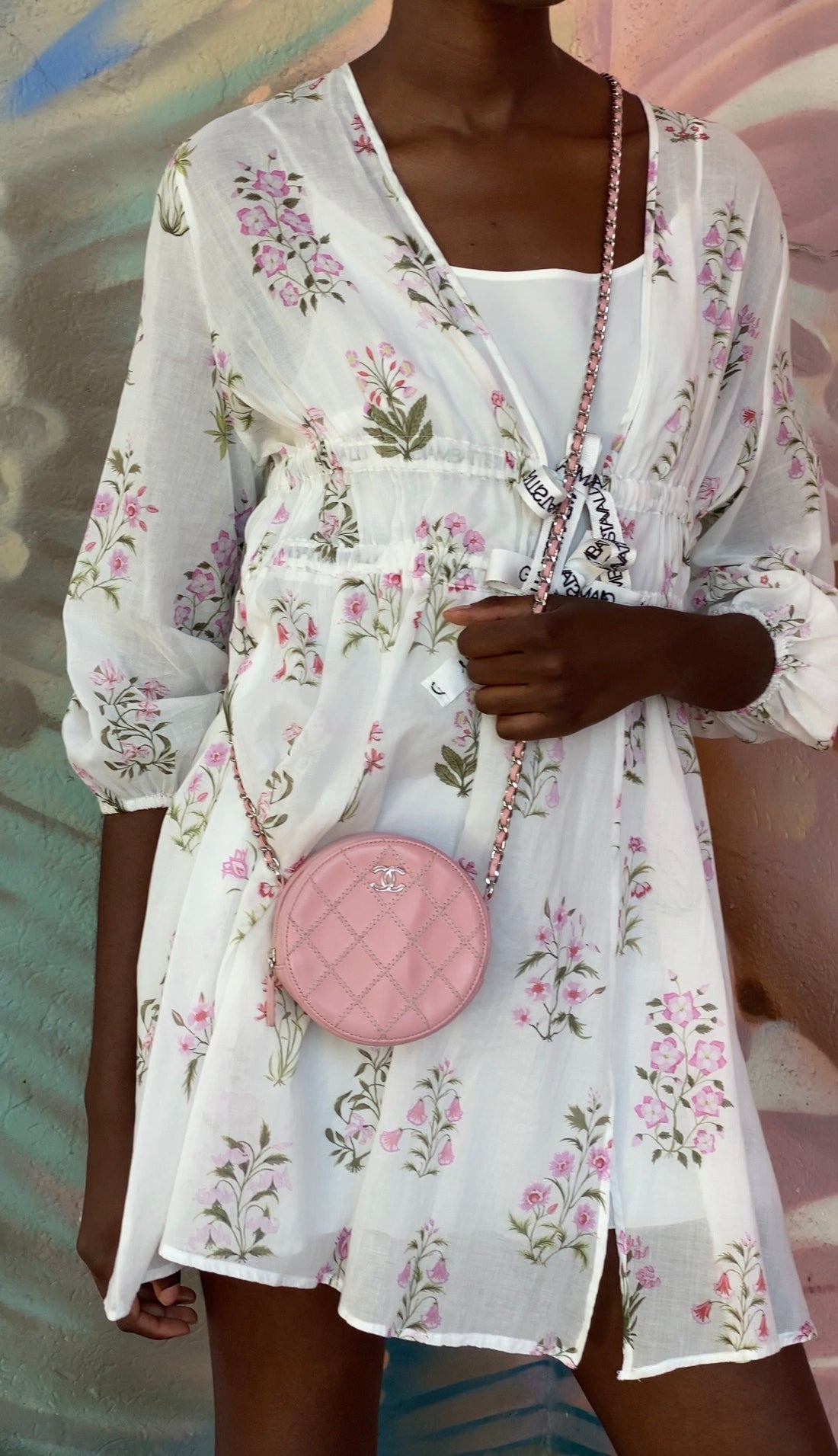 Chanel Pink Round Mini Ultrastitch Chain Clutch Bag