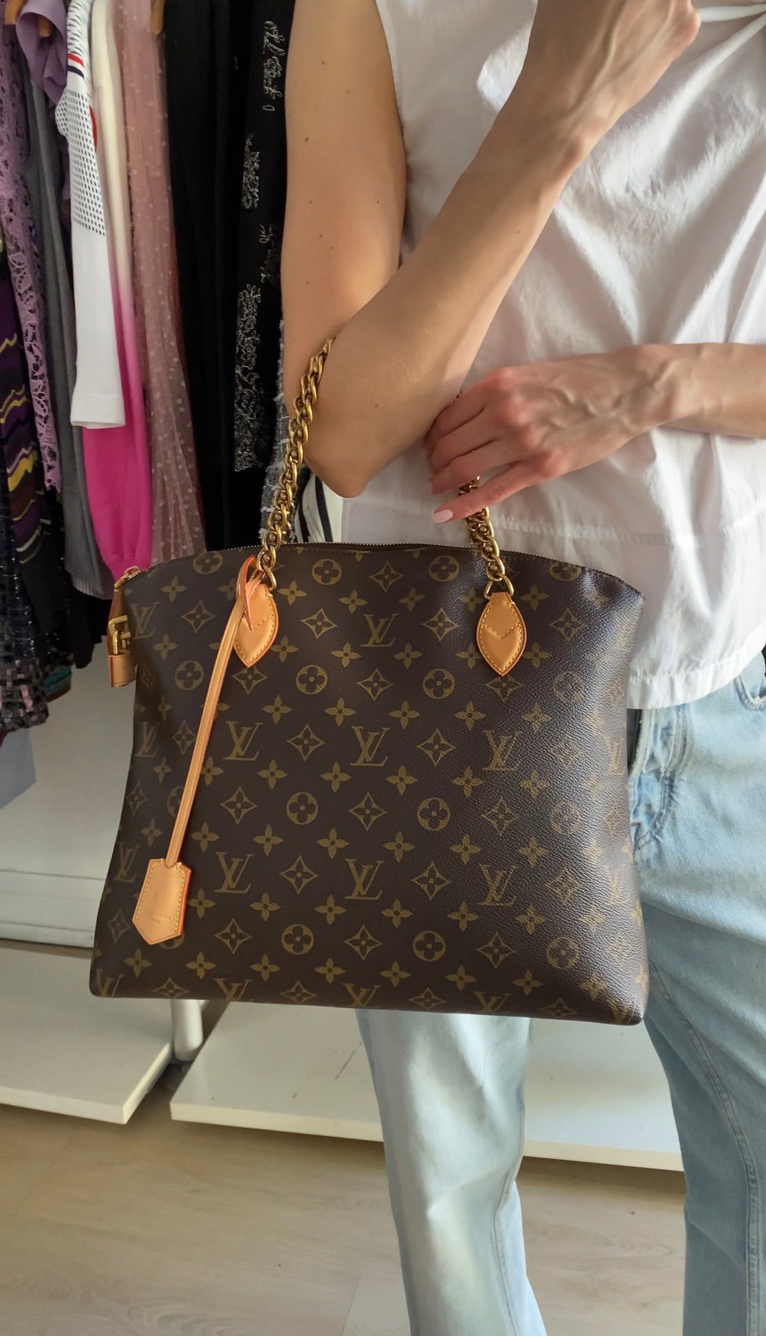 Louis Vuitton AW 2013/14 Monogram Coated Canvas Chain LockIt MM Tote Bag
