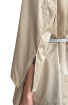 Giorgio Armani Beige Belted Silk-Blend Rain Jacket - IT 44 / US 8-10