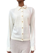 Toteme Ivory Raglan Cashmere Button Up Cardigan - S