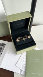 Van Cleef & Arpels 18k Rose Gold 5 Motif Alhambra MOP Diamond Bracelet
