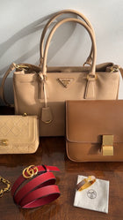 Prada Saffiano Leather Medium Nude Galleria Tote Bag