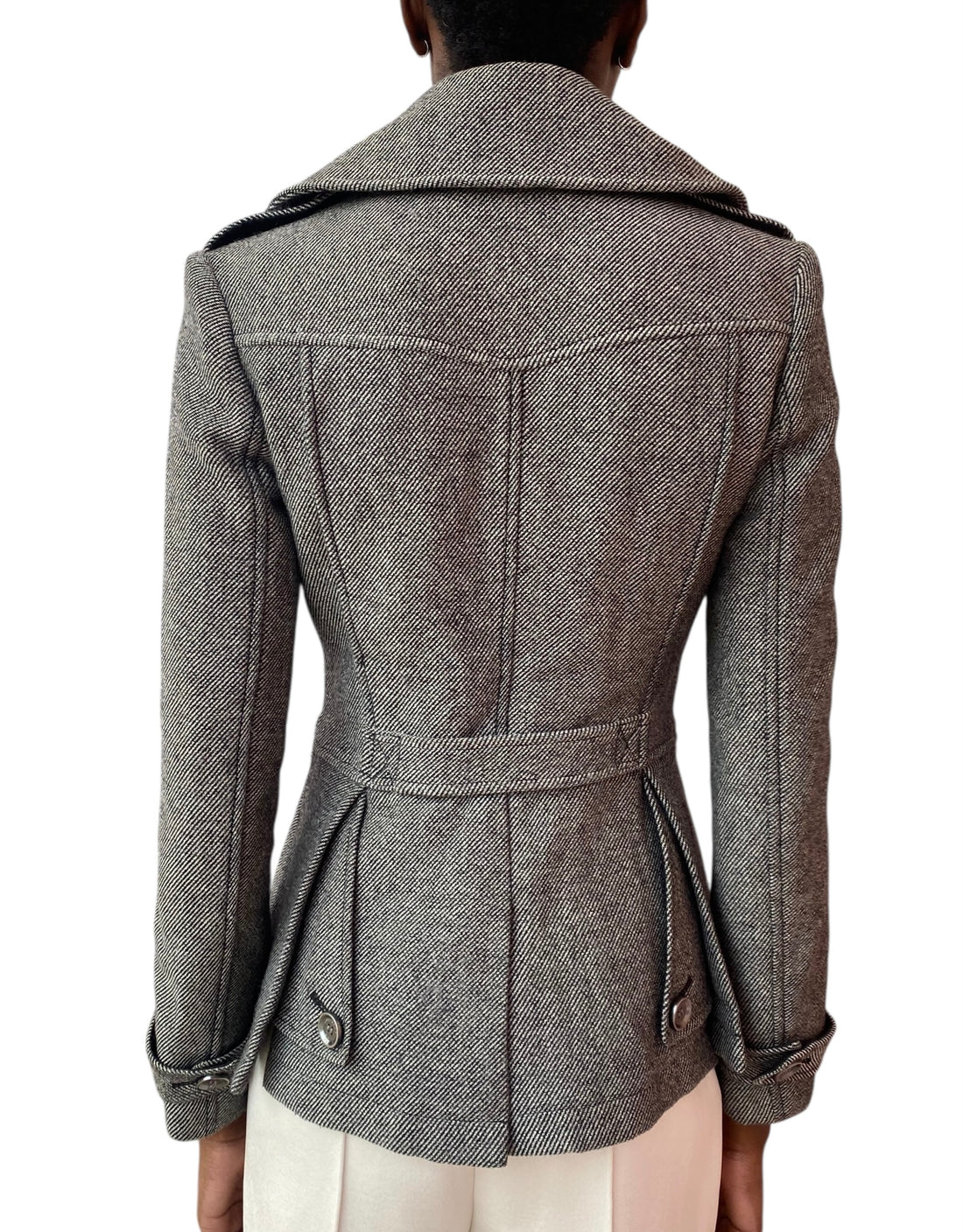 Burberry Britt Grey Wool Blend Cropped Trench Coat - US 2