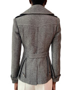 Burberry Britt Grey Wool Blend Cropped Trench Coat - US 2