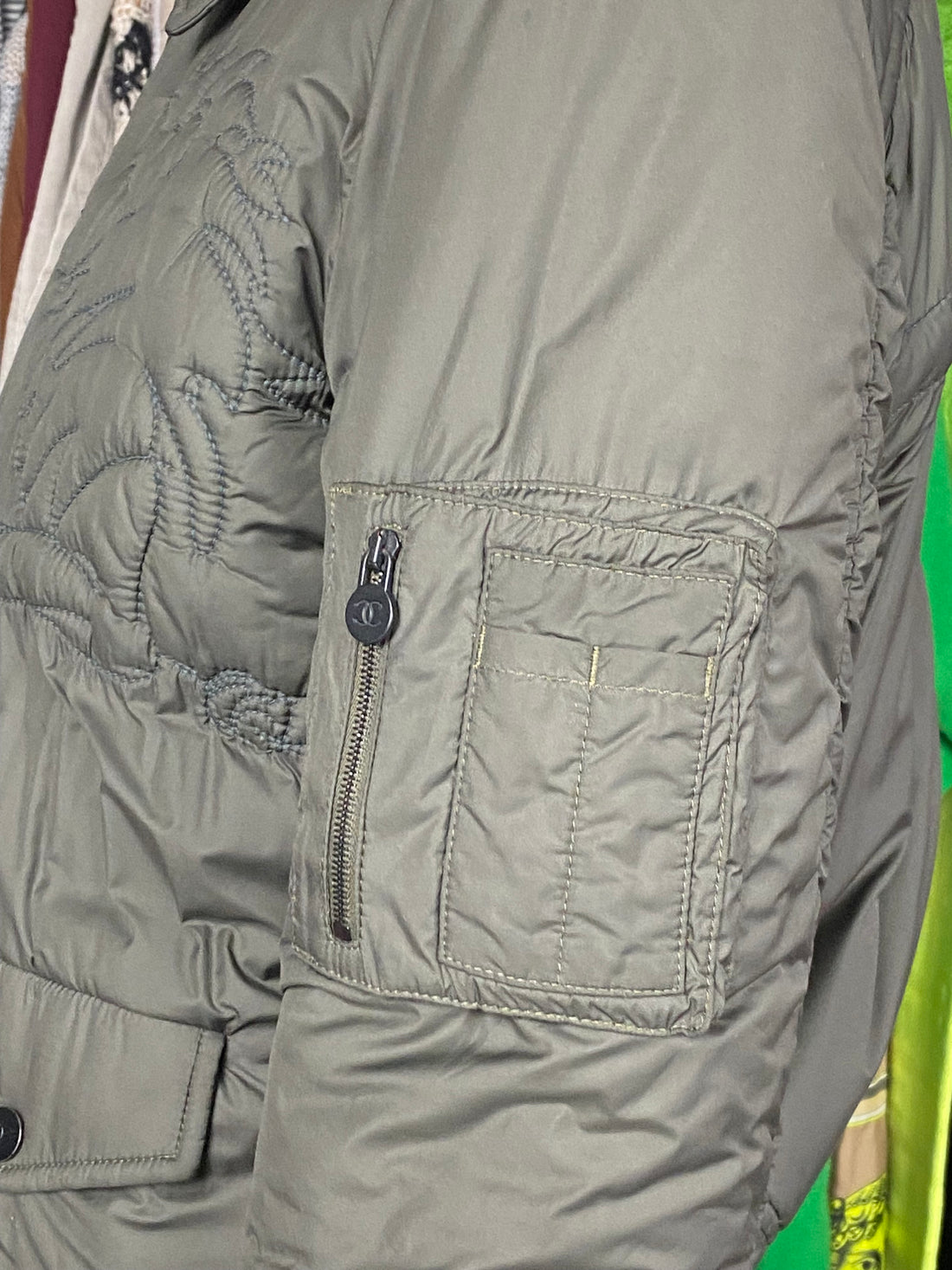 Chanel 2014 Army Green Lion Bomber Jacket - FR 38 / US 6