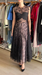 Giambattista Valli Black & Pink Lace Overlay Sleeveless Gown - IT 42 / US 6