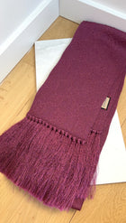 Gucci GG Monogram Pink Shimmer Fringe Long Scarf