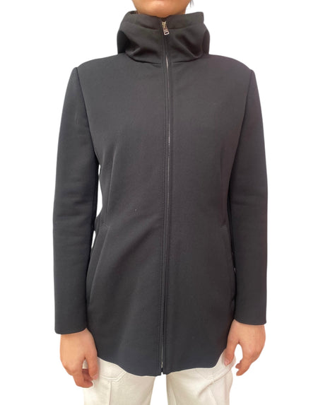 Prada Black Hooded Zip Jacket - 42 / US 6