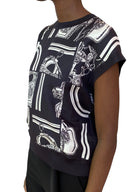 Hermes Black & White En Désordre Finesse Silk Combo Top - IT 44 / US 6