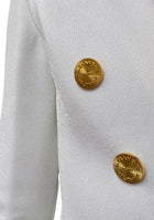 Alexandre Vauthier Ivory Double Breasted Gold Button Jacket - XS / US 2