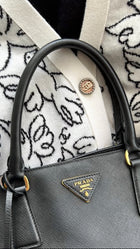 Prada Large Black Saffiano Leather Galleria Tote Bag