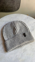 Brunello Cucinelli Light Grey Cashmere Rib Monili Detail Toque Hat