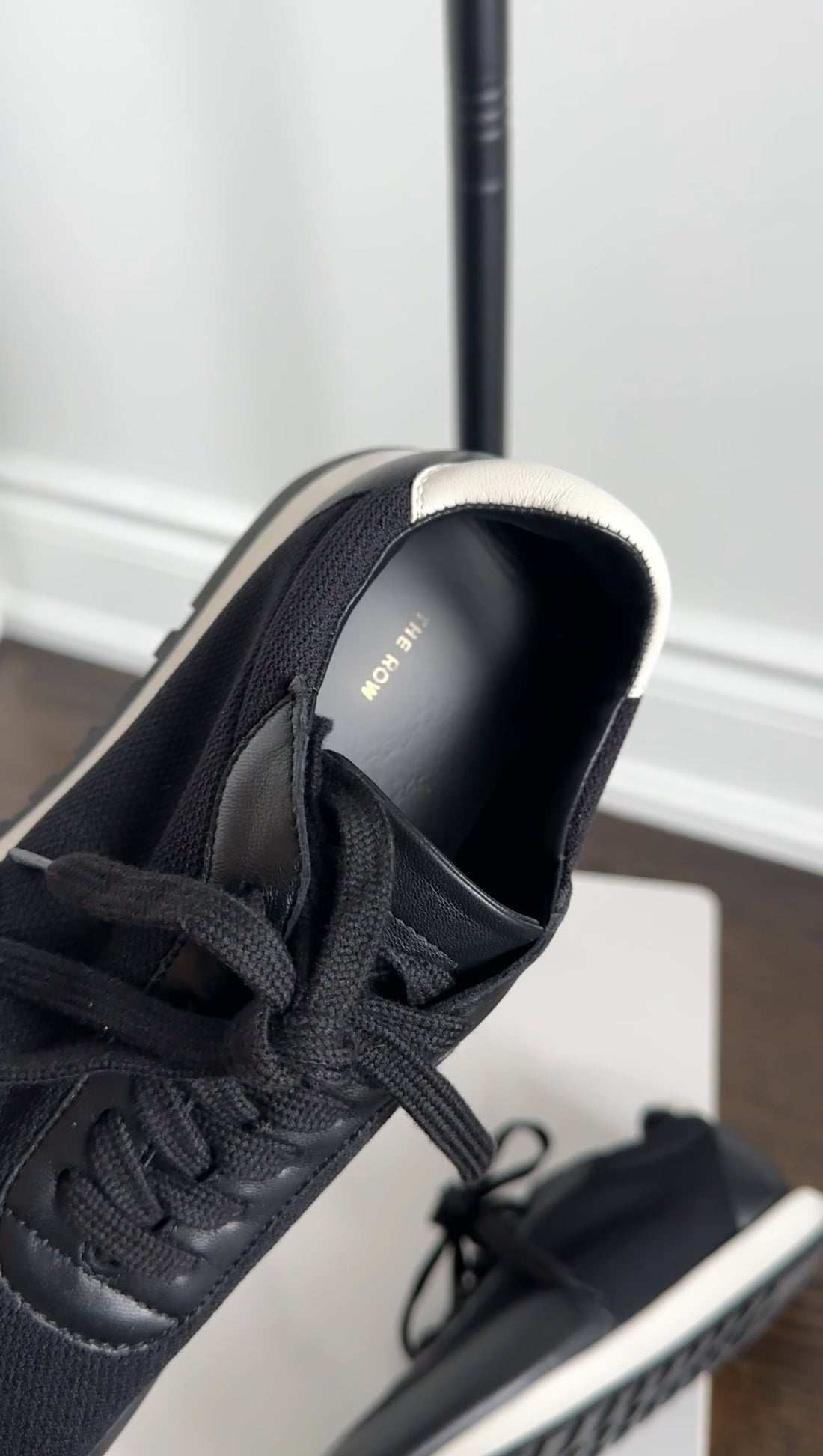 The Row Black and White Owen Sneakers - 37