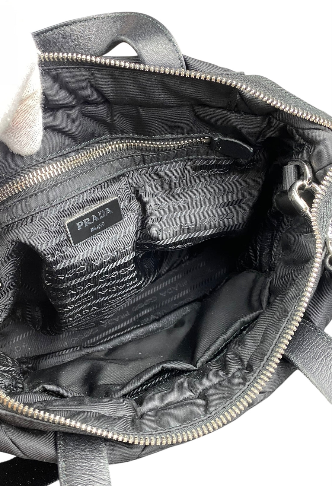 Prada Black Small Re-Nylon Padded Crossbody Tote Bag