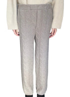 Lisa Yang Beige Cable Knit Cashmere Lounge Trousers - 1 / S-M