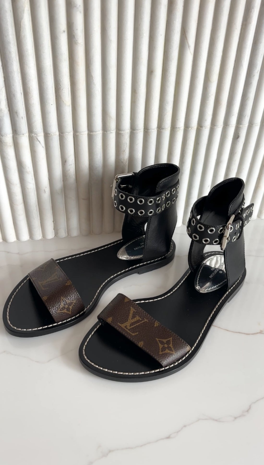 Louis Vuitton Nomad Monogram Canvas Grommet Sandals - 37