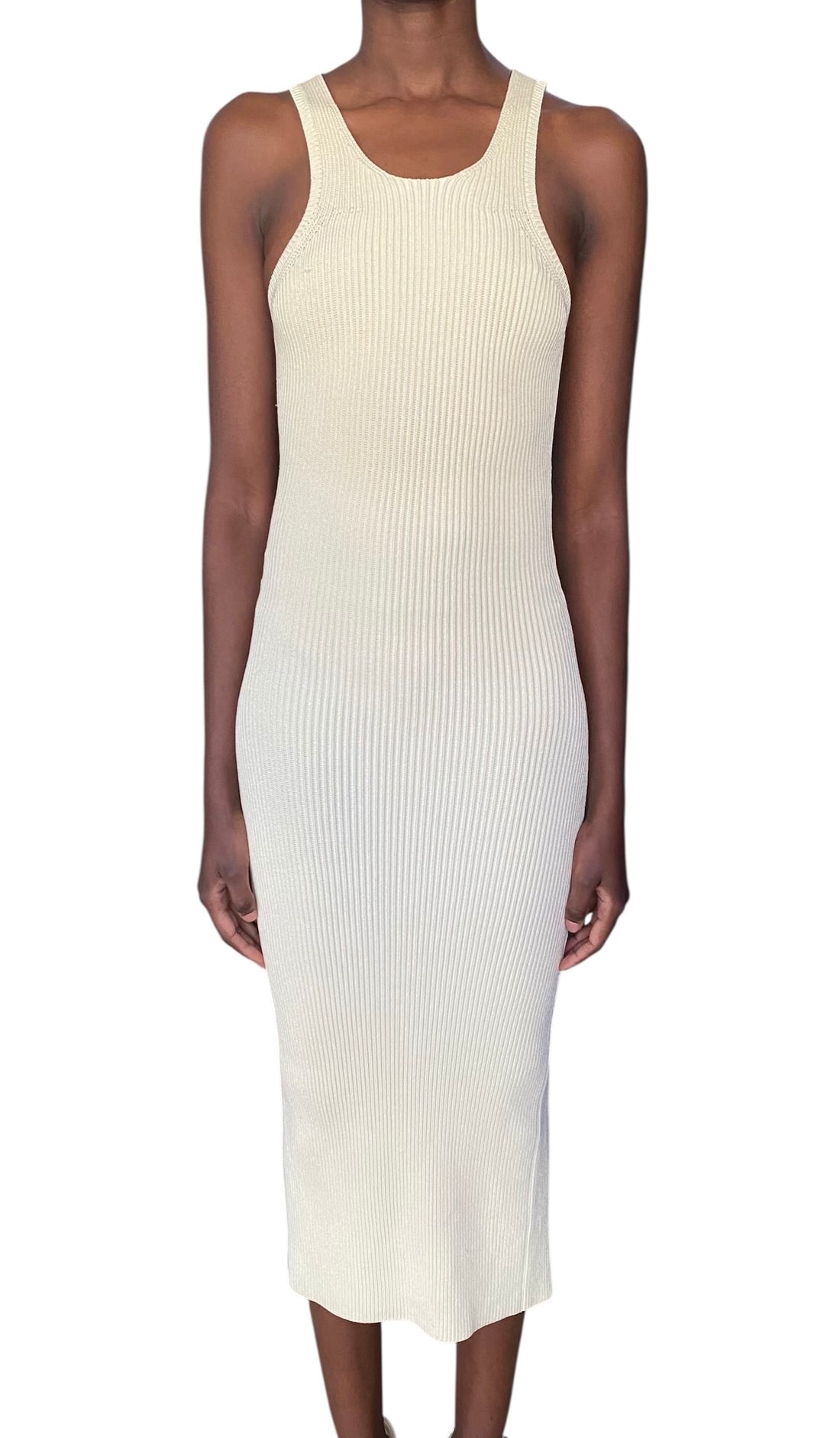 Toteme Beige Seamless Rib Knit Tank Maxi Dress - XS / US 0-2