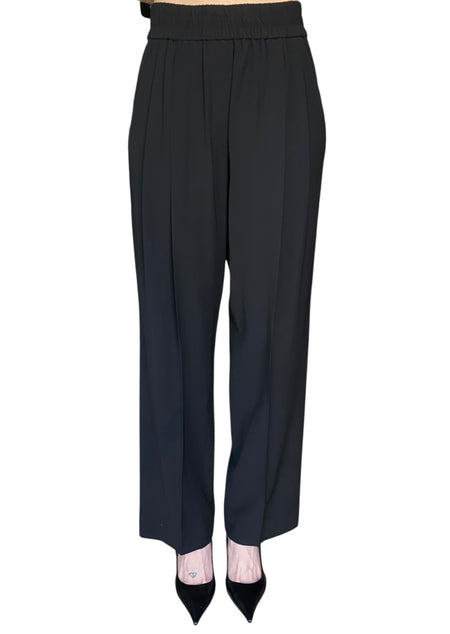 Brunello Cucinelli Black Wool Elasticized Waist Trousers - IT 34 / US 4