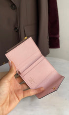 Louis Vuitton Pink Rose Ballerine and Brown LV Monogram Coated Canvas Zoe Compact Wallet