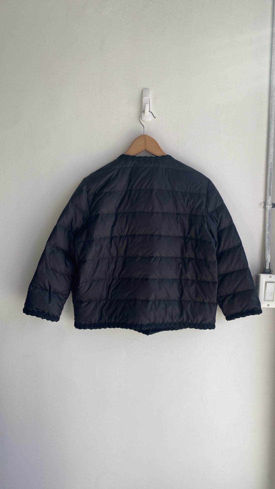 Ermano Black Scervino Quilted Embroidered Jacket