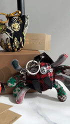 Burberry Red and Green Knit Wool Crab Bag Charm