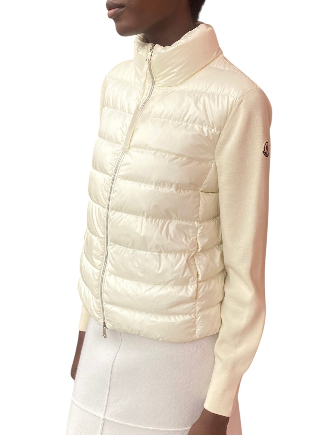 Moncler Ivory Padded Wool Down Puffer Jacket - M