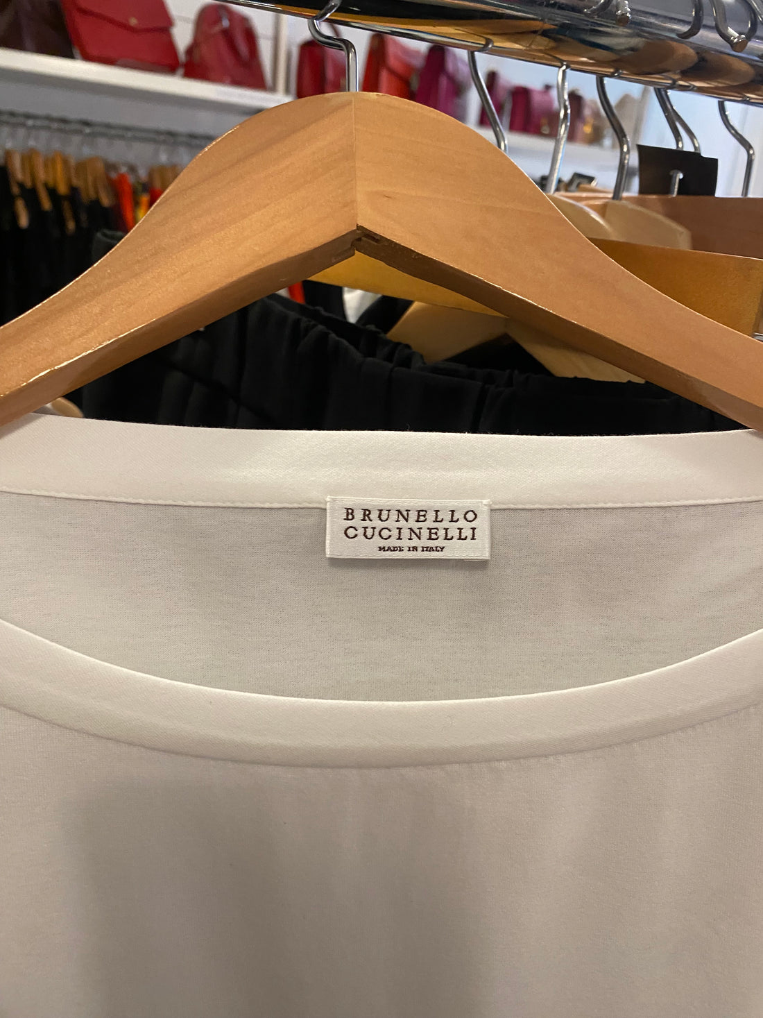 Brunello Cucinelli White Monili Tee - S / US 6