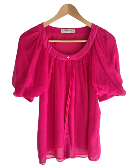 Valentino Pink Puff Sleeve Top - 6