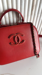 Chanel Paris-Rome Coco Curve Red Leather Vanity Case Bag