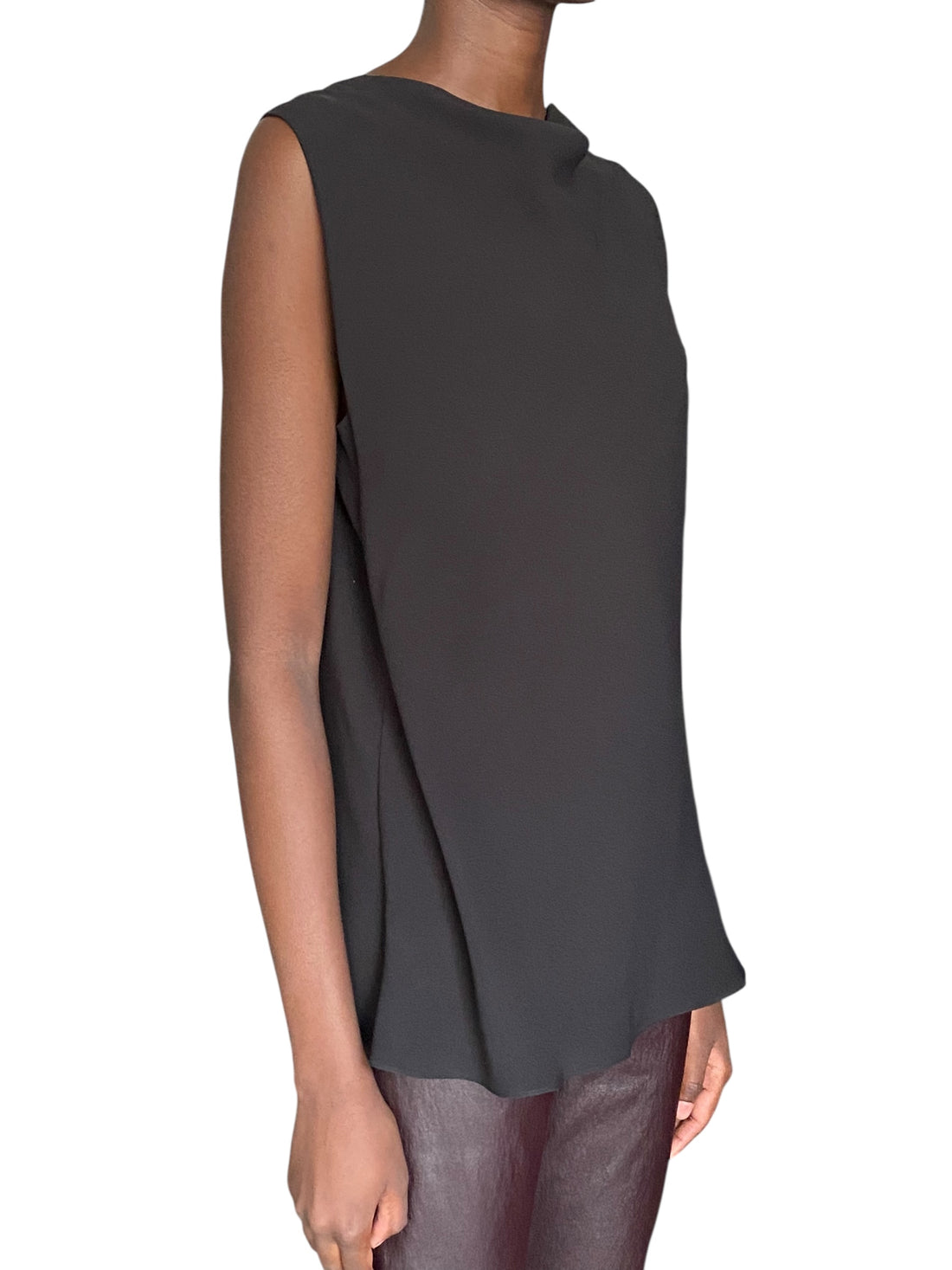The Row Black Silk Draped Backless Top - L