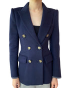 Khaite Navy Darla Double Breasted Wool Blazer - US 0 / XS