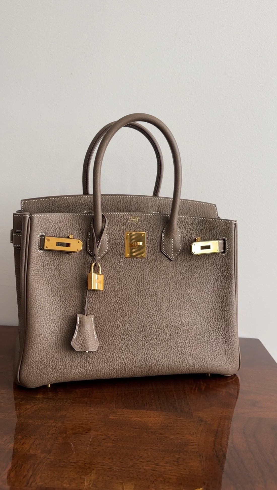 Hermes Birkin 30 Etoupe Taurillon Clemence GHW 2021