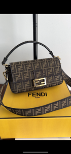 Fendi Brown FF Zucca Medium Two Way Baguette Bag