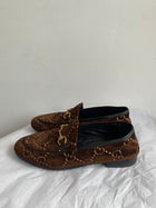 Gucci Brown Velvet Horsebit Loafers
