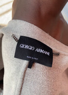 Giorgio Armani Grey Geometric Print Belted Wool Car Coat - 44 / US 8