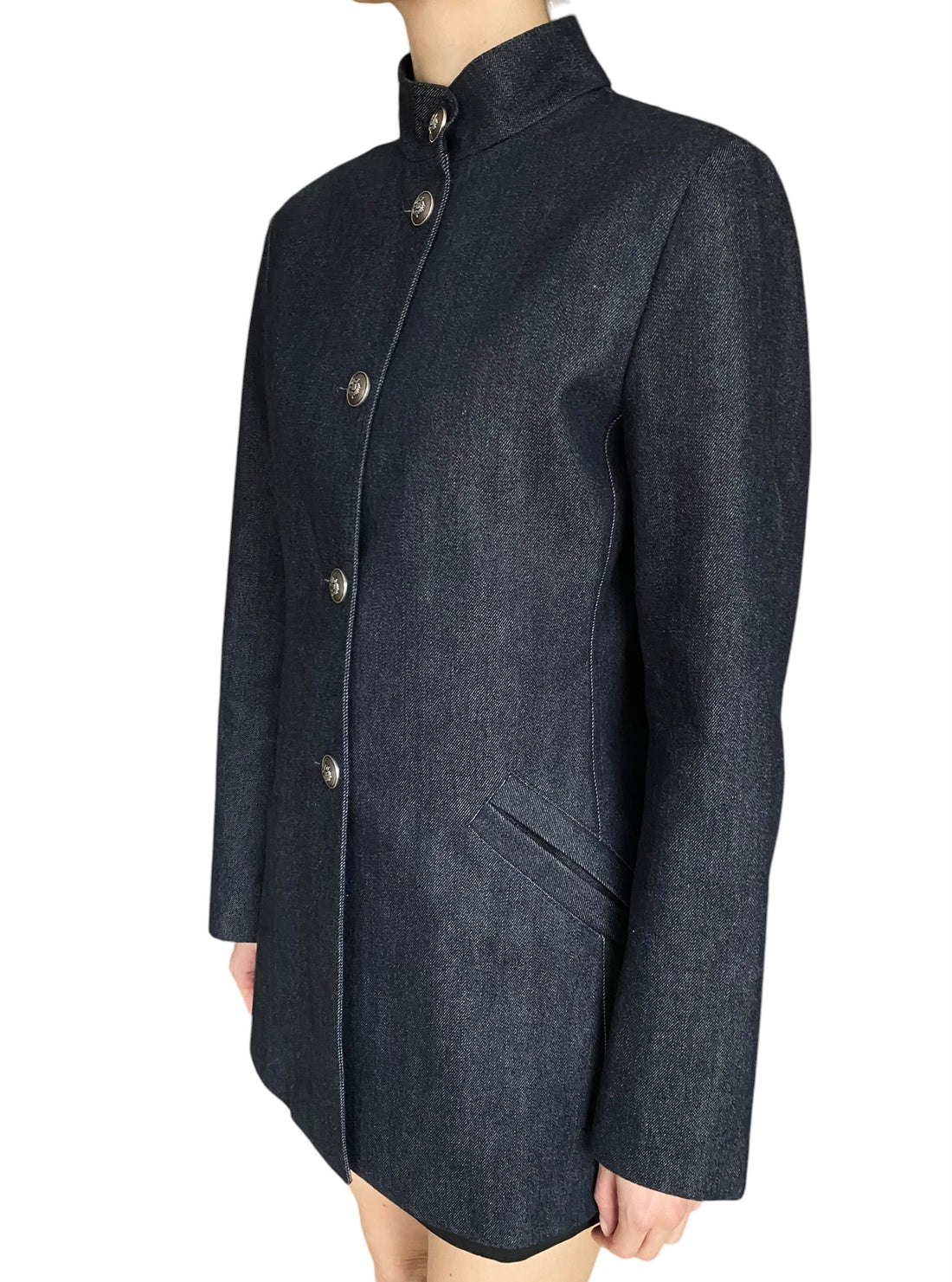 Loro Piana Dark Blue Denim “Nataniel” Button Blazer - 40 / US 4-6