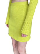 Bottega Veneta Chartreuse Wool & Cashmere Knit Pencil Skirt - XS / US 0-2