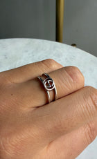 Gucci .925 Sterling Silver Interlocking G Wide Open Band Ring 18