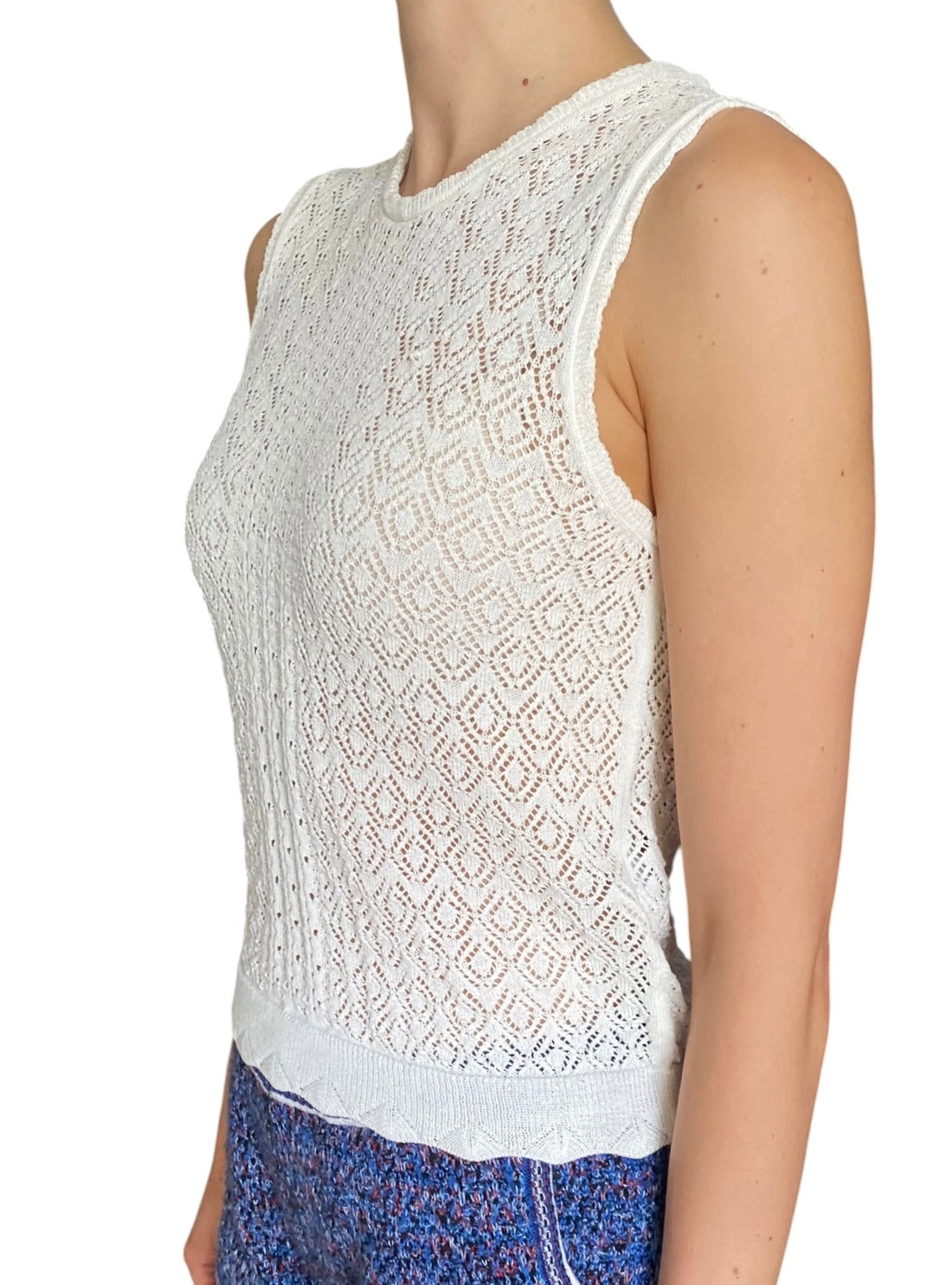 Doen White Crochet Knit “Lea” Tank Top - M / US 6
