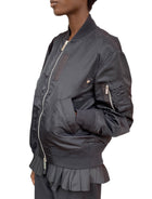Sacai Black Peplum Lined Bomber Jacket - JP 1 / US 6