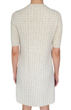 Chanel 17A Ivory Metallic Houndstooth Tweed Knit Mini Dress - FR 36 / US 2-4