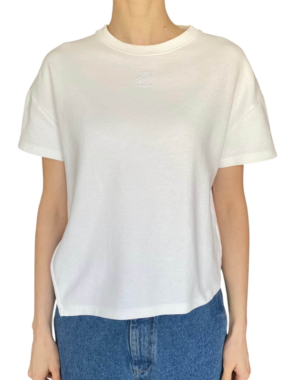 Loewe White Anagram Asymmetric Logo Tee - XS / US 2-4