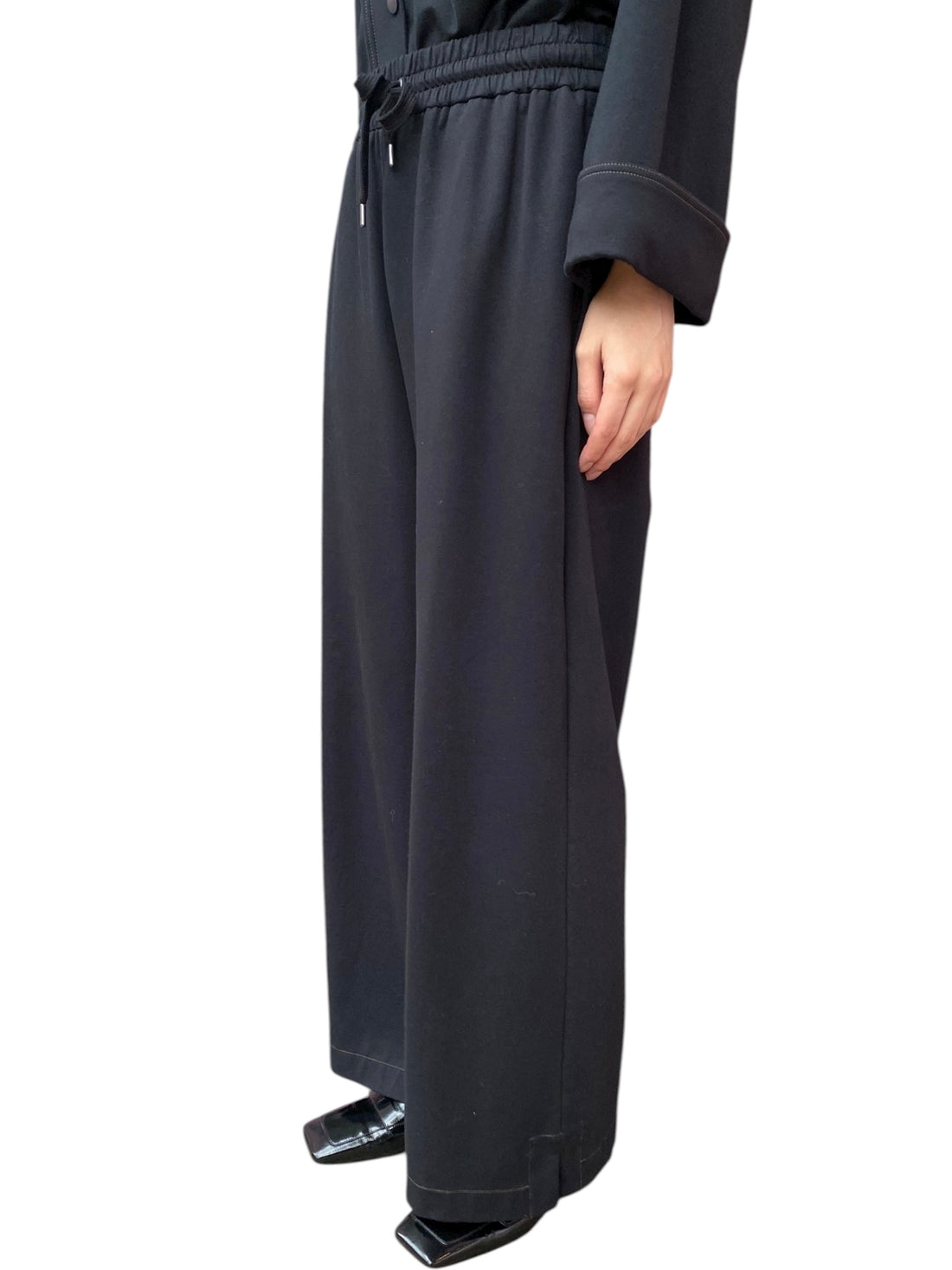 Brunello Cucinelli Black Wide Drawstring Trousers - M