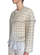 Chanel 2011 Ivory Braided Chain Trim Metallic Tweed Jacket - FR 42 / US 8-10