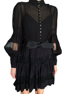 Zimmermann Black Sheer Spliced Mesh Mini Dress - 0 / XS / US 2-4