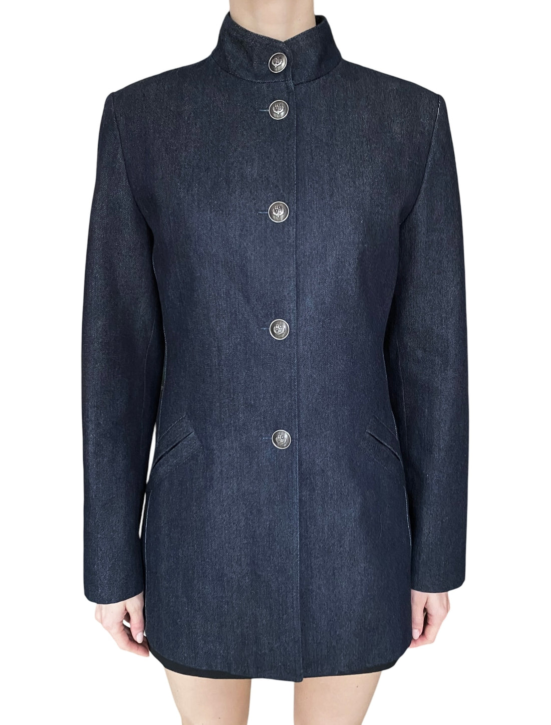 Loro Piana Dark Blue Denim “Nataniel” Button Blazer - 40 / US 4-6