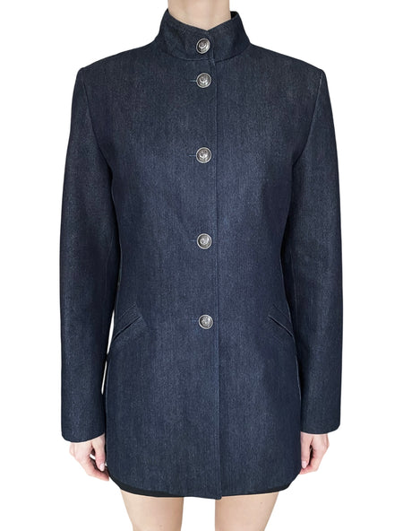 Loro Piana Dark Blue Denim “Nataniel” Button Blazer - 40 / US 4-6