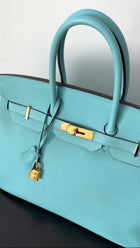 Hermes Birkin 35 Tiffany Turquoise Blue Togo Leather GHW Bag