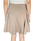 Brunello Cucinelli Beige Wool & Cashmere Pleated Flare Skirt - US 8